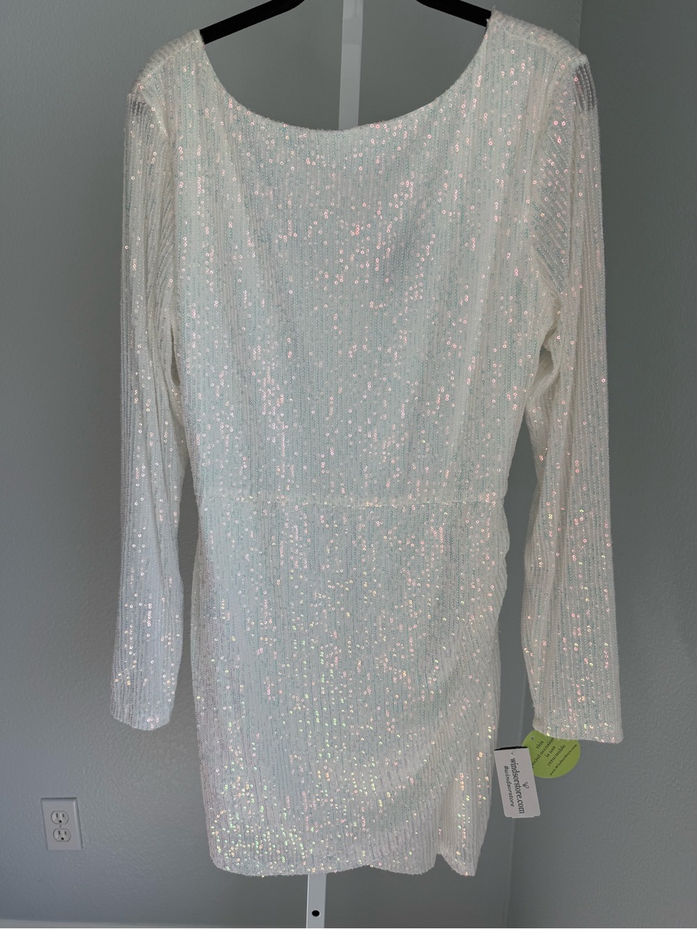 Windsor White Sequined Dress Size 15 NWT